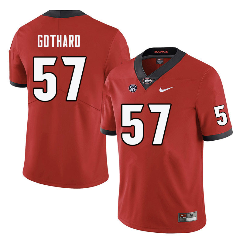 Men #57 Daniel Gothard Georgia Bulldogs College Football Jerseys-Red